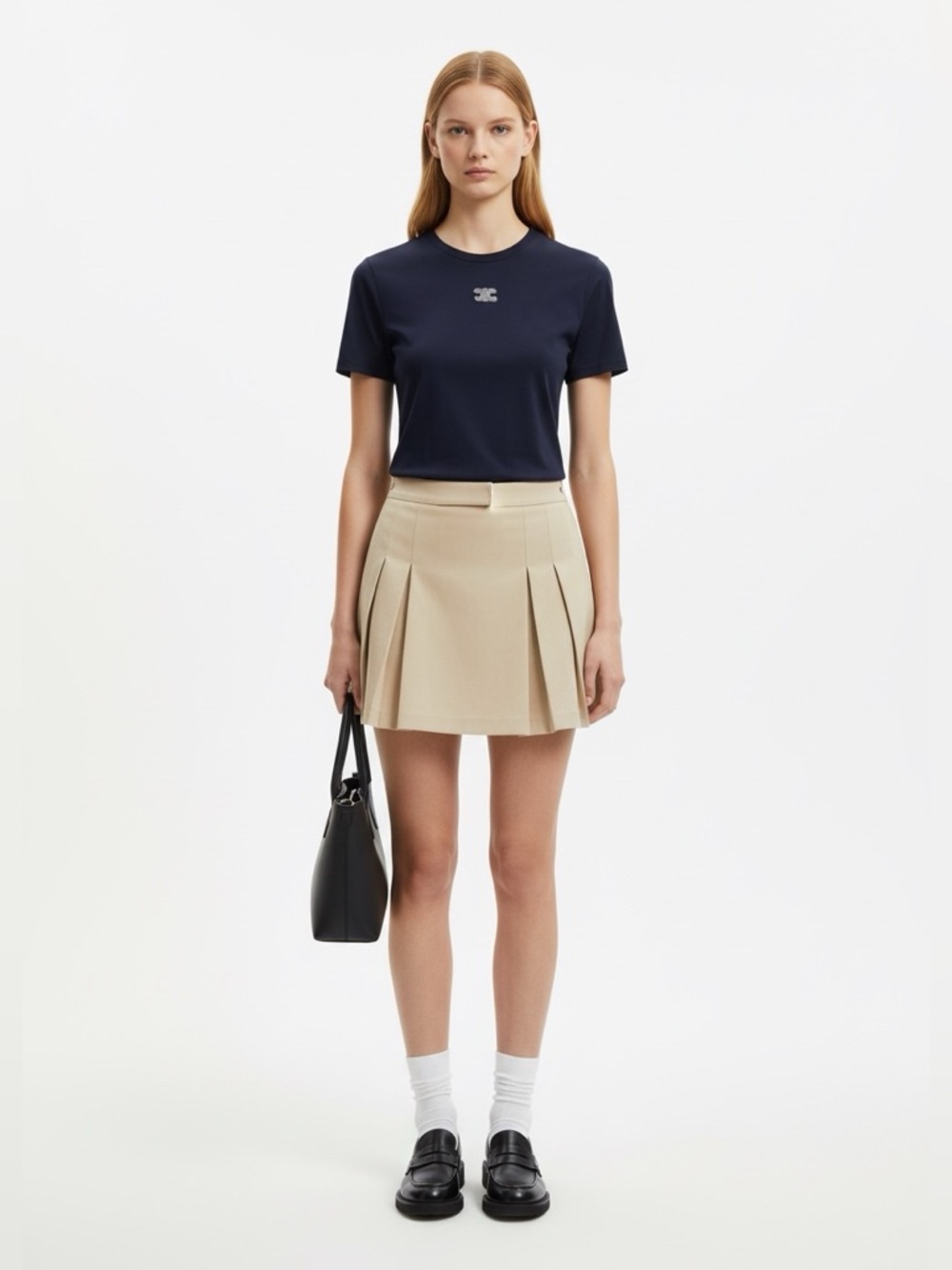 Celine triomphe t-shirt IN ribbed cotton jersey